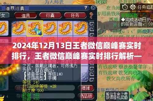榮耀之戰(zhàn)，王者微信巔峰賽實(shí)時(shí)排行解析——2024年12月13日